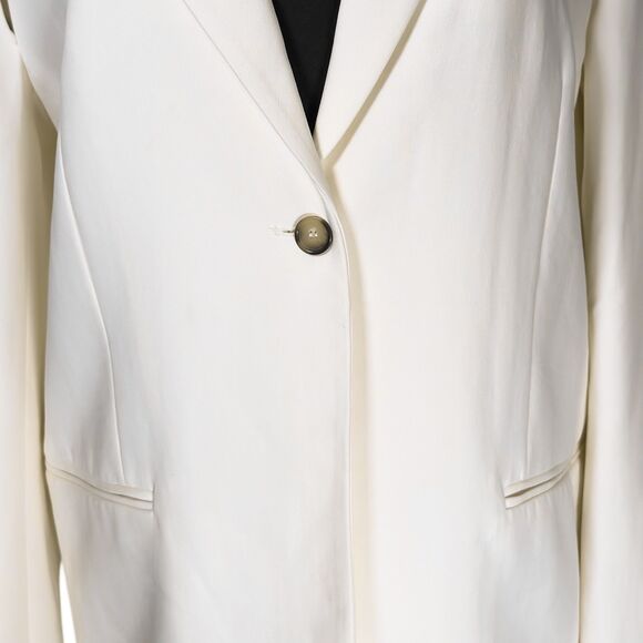 Zara Women's Blazer Ivory One Button Oversized Stretch Lined Suit Jacket L NWT - Picture 5 of 9